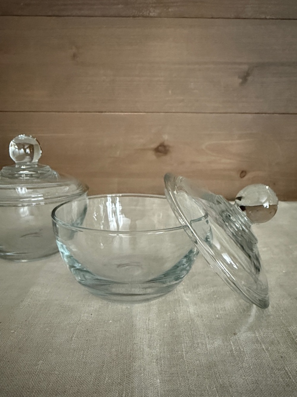 Clear Glass Lidded Bowls - Set of 2 - Picture 3 of 5